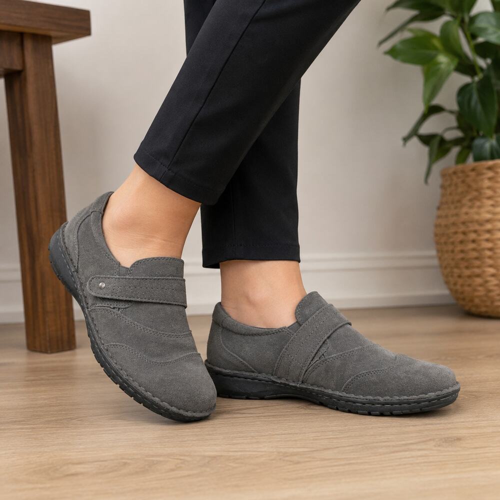 G.H. Bass Bradshaw II Gray Suede Mary Jane Comfort Shoes Women’s 9M